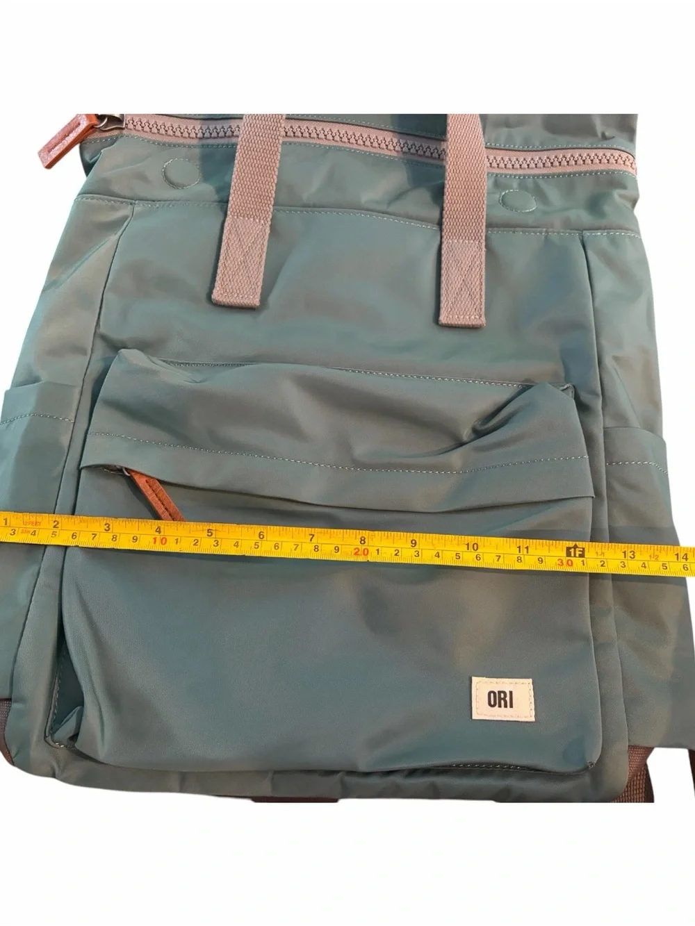 ORI London Canfield B Large Roll Top Backpack Teal Sage Green